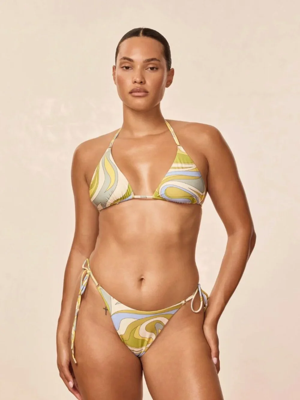 Hanalei Top & Le Marais Bottom in Costa Rei Apple | Monday Swimwear